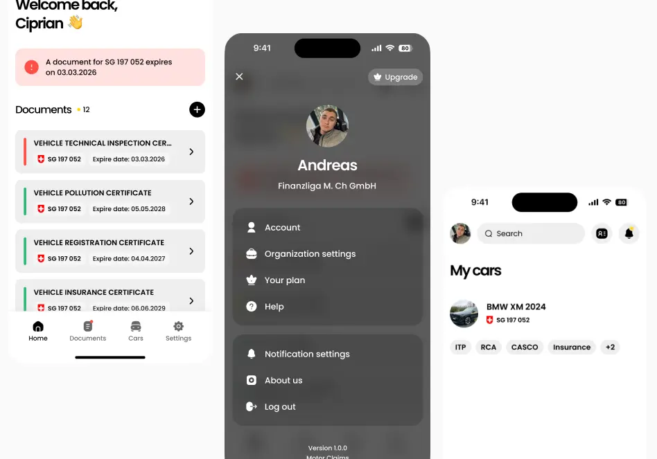 Alle Autodokumente in einer App. Keine vergessenen Fristen mehr.